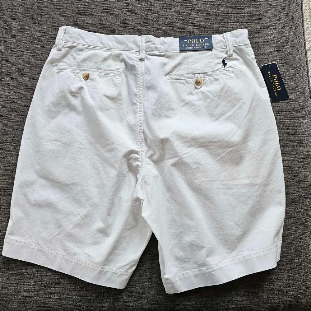 Polo Ralph Lauren Men's Stretch Classic-Fit 9 Shorts - White Size 35